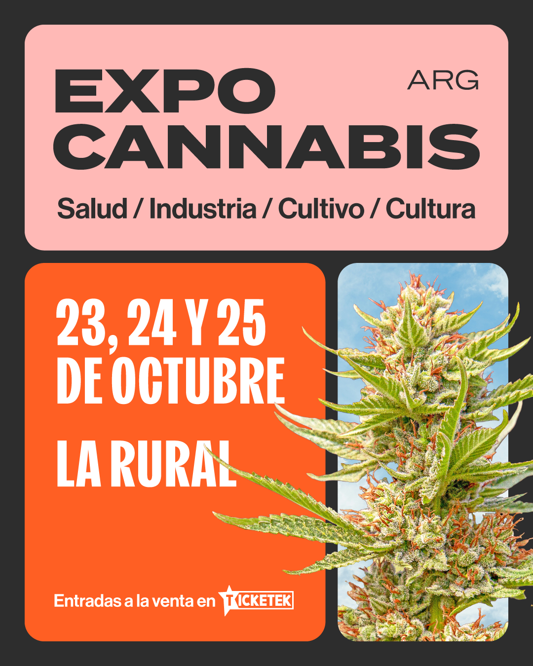 Expo Cannabis 2026. 23, 24 y 25 de octubre en La Rural.